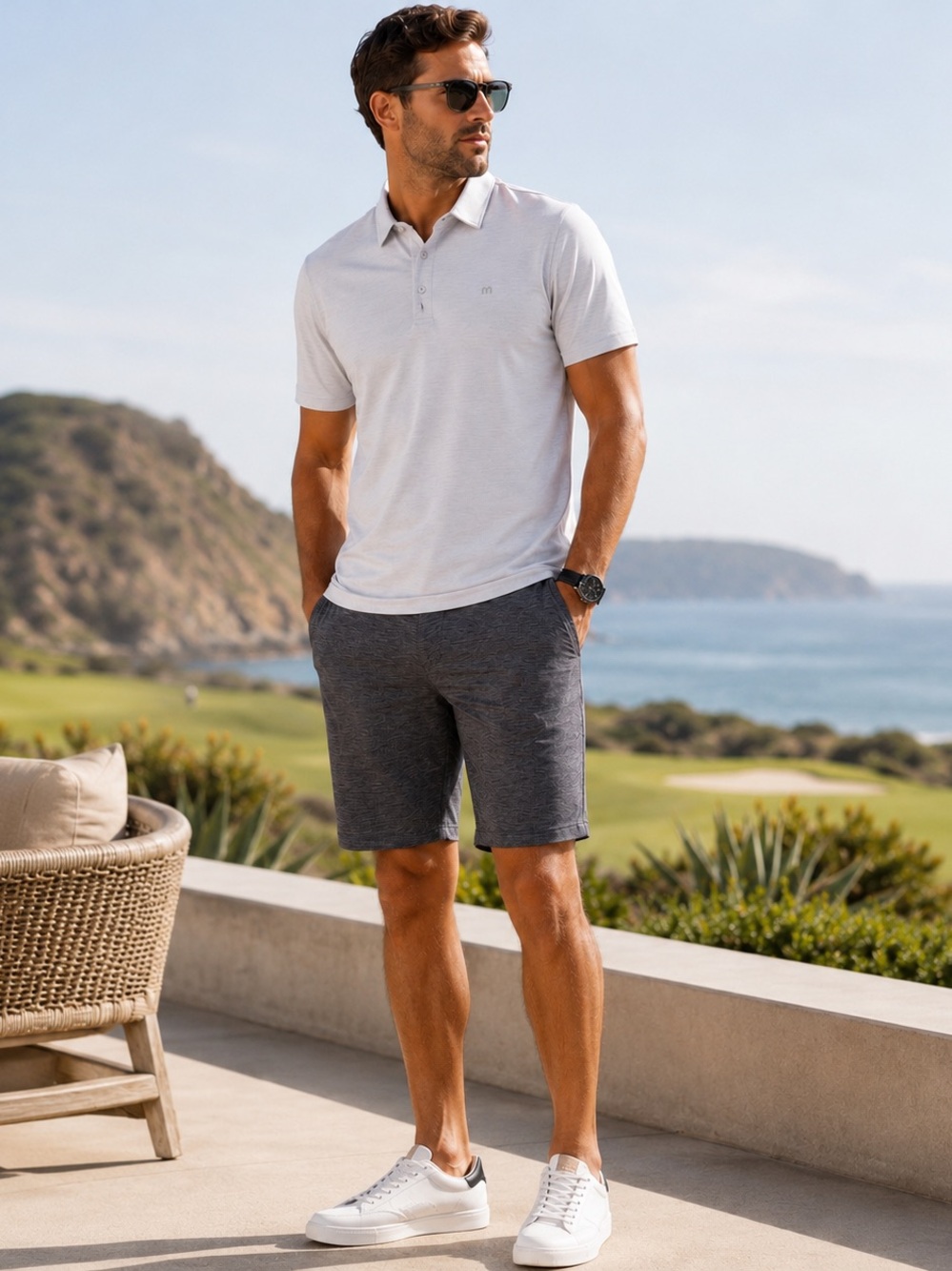 TravisMathew Heather Gray Performance Golf Shorts